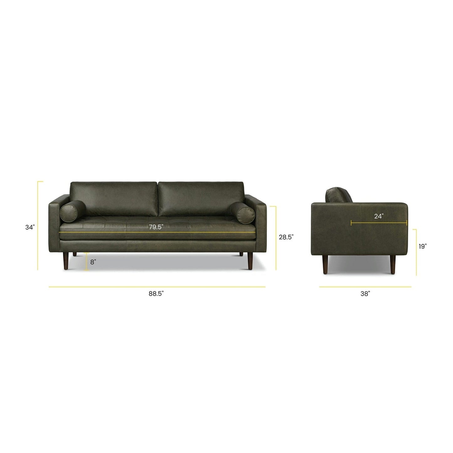Poly & Bark Napa 88.5 Sofa - Genuine Italian Leather