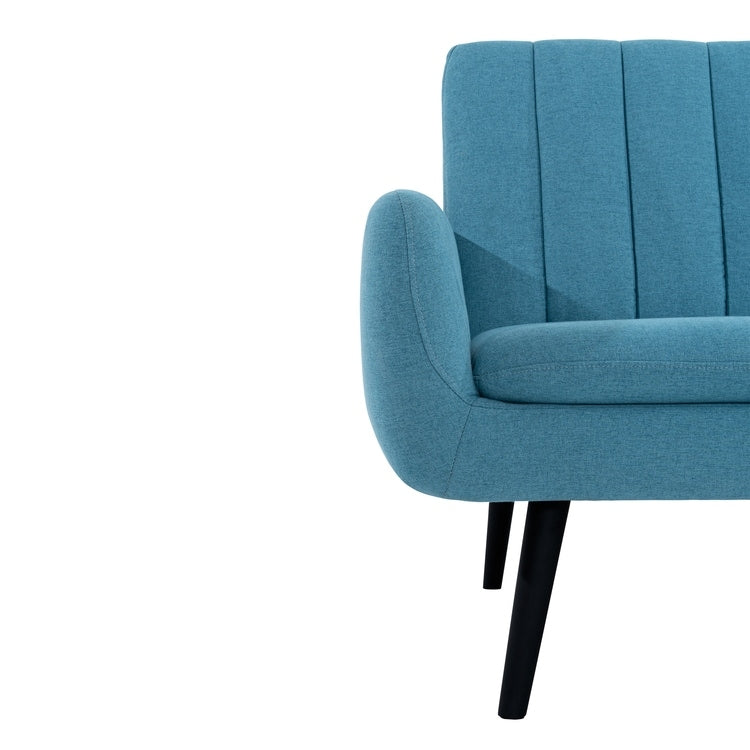 Modern Futon Sofa Bed, Convertible Sofa Futon, Split Back Linen Sleeper Couch for Living Room