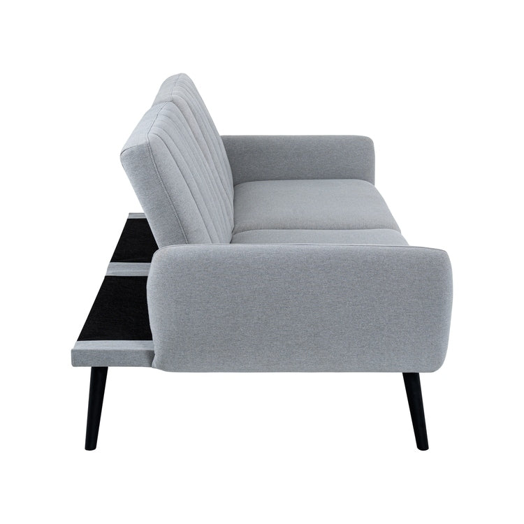 Modern Futon Sofa Bed, Convertible Sofa Futon, Split Back Linen Sleeper Couch for Living Room