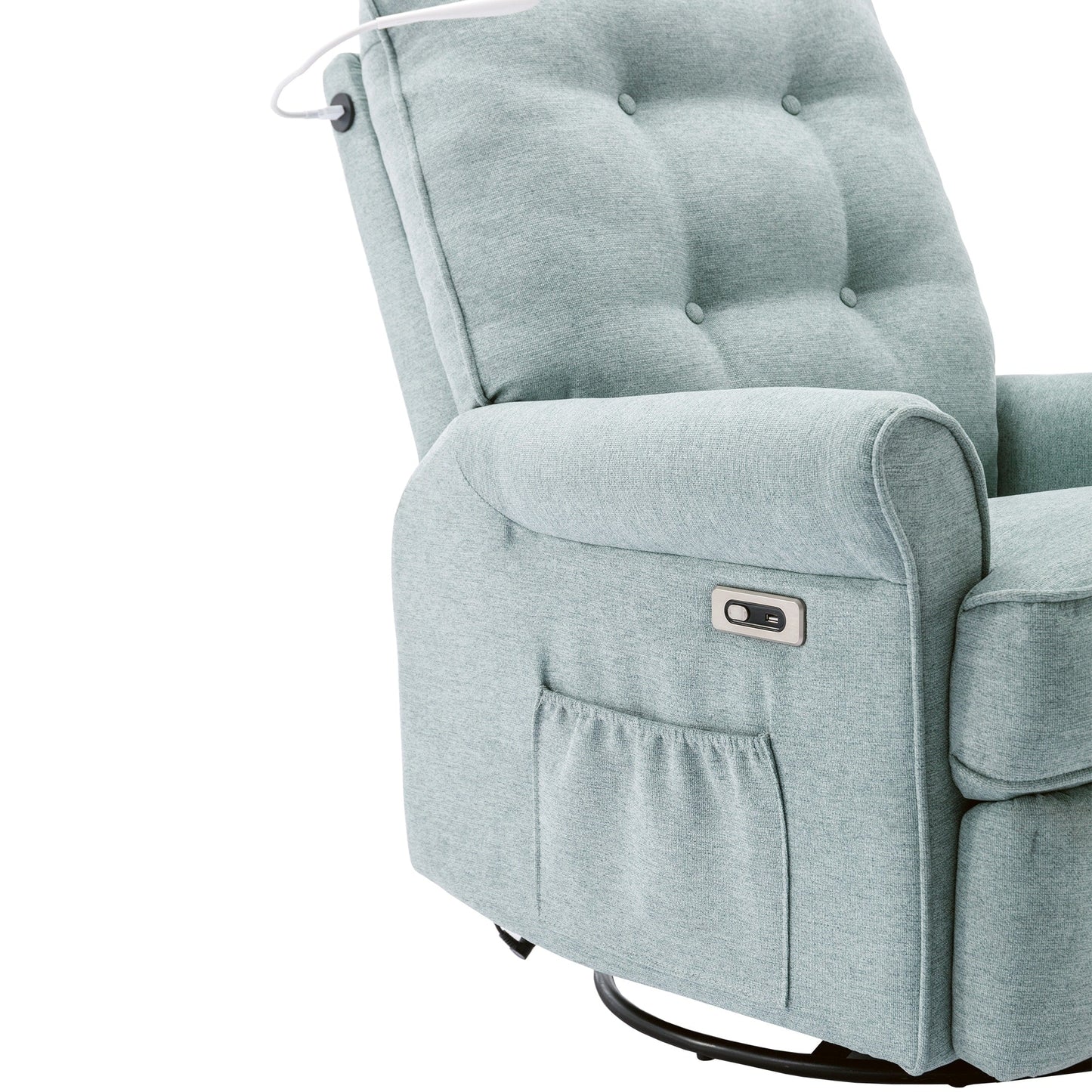 Reclining Chair 270 Degree Swivel Recliner Chairs with USB Port, Side Pocket and Touch Sensitive Lamp