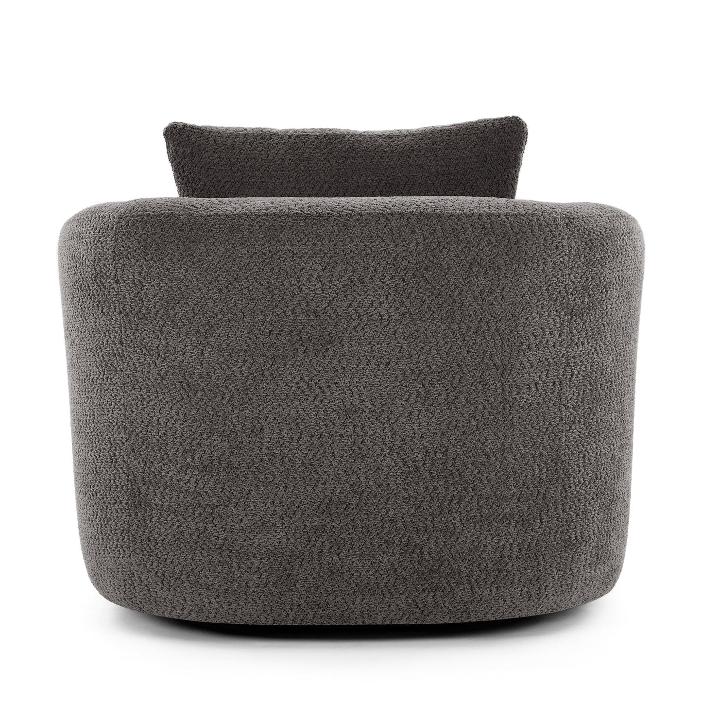 Roomfitters 360° Chenille Upholstered Swivel Barrel Chair Accent Sofa with Throw Pillow for Living Room Bedroom Office Hotel