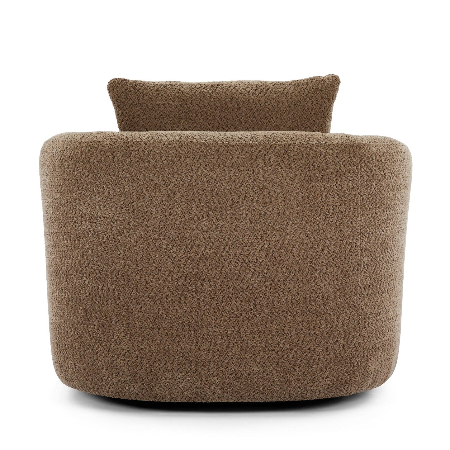 Roomfitters 360° Chenille Upholstered Swivel Barrel Chair Accent Sofa with Throw Pillow for Living Room Bedroom Office Hotel