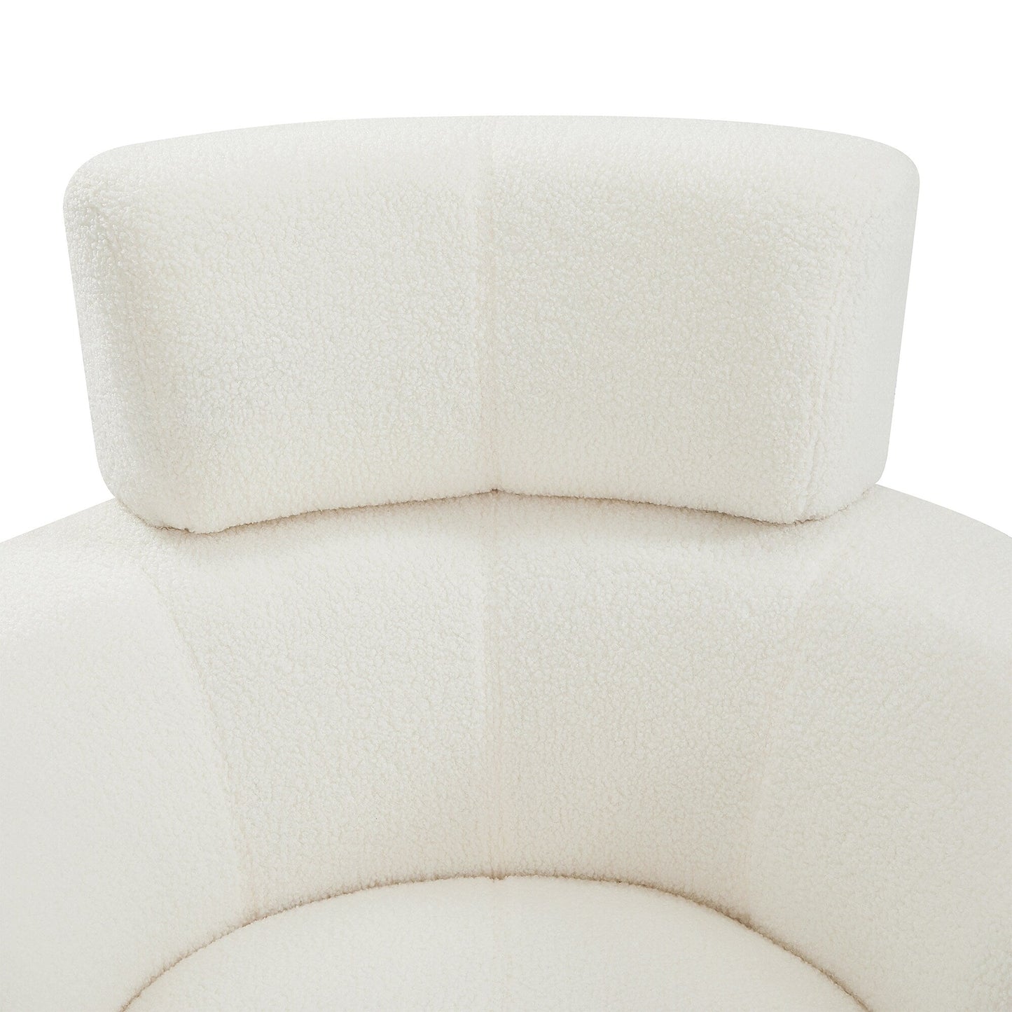 Roomfitters 360° Upholstered Swivel Barrel Accent Chair with Adjustable Headrest for Living Room
