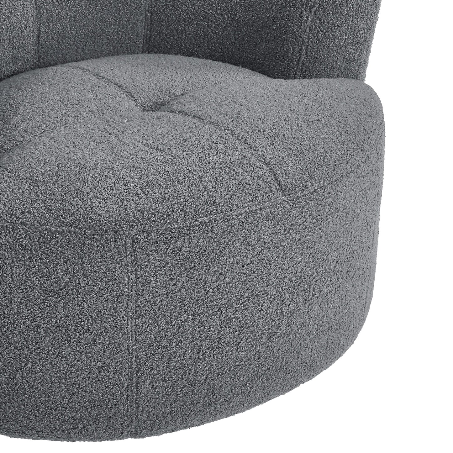 Roomfitters 360° Upholstered Swivel Barrel Accent Chair with Adjustable Headrest for Living Room
