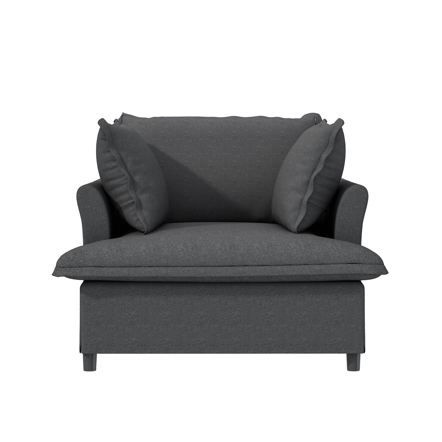 Single Seat Sofa Module For Modular Sectional Sofa,Wide Seat Chenille Armchair With Pillows,Upholstered Single Couch Lounge