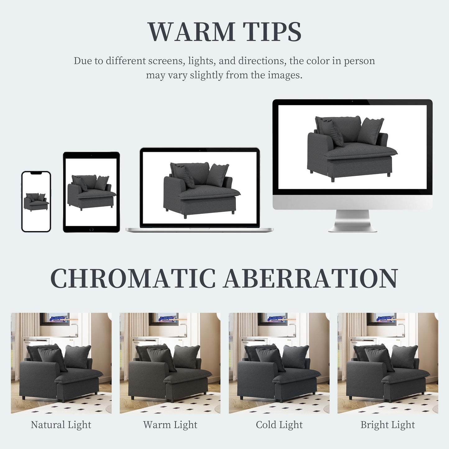 Single Seat Sofa Module For Modular Sectional Sofa,Wide Seat Chenille Armchair With Pillows,Upholstered Single Couch Lounge