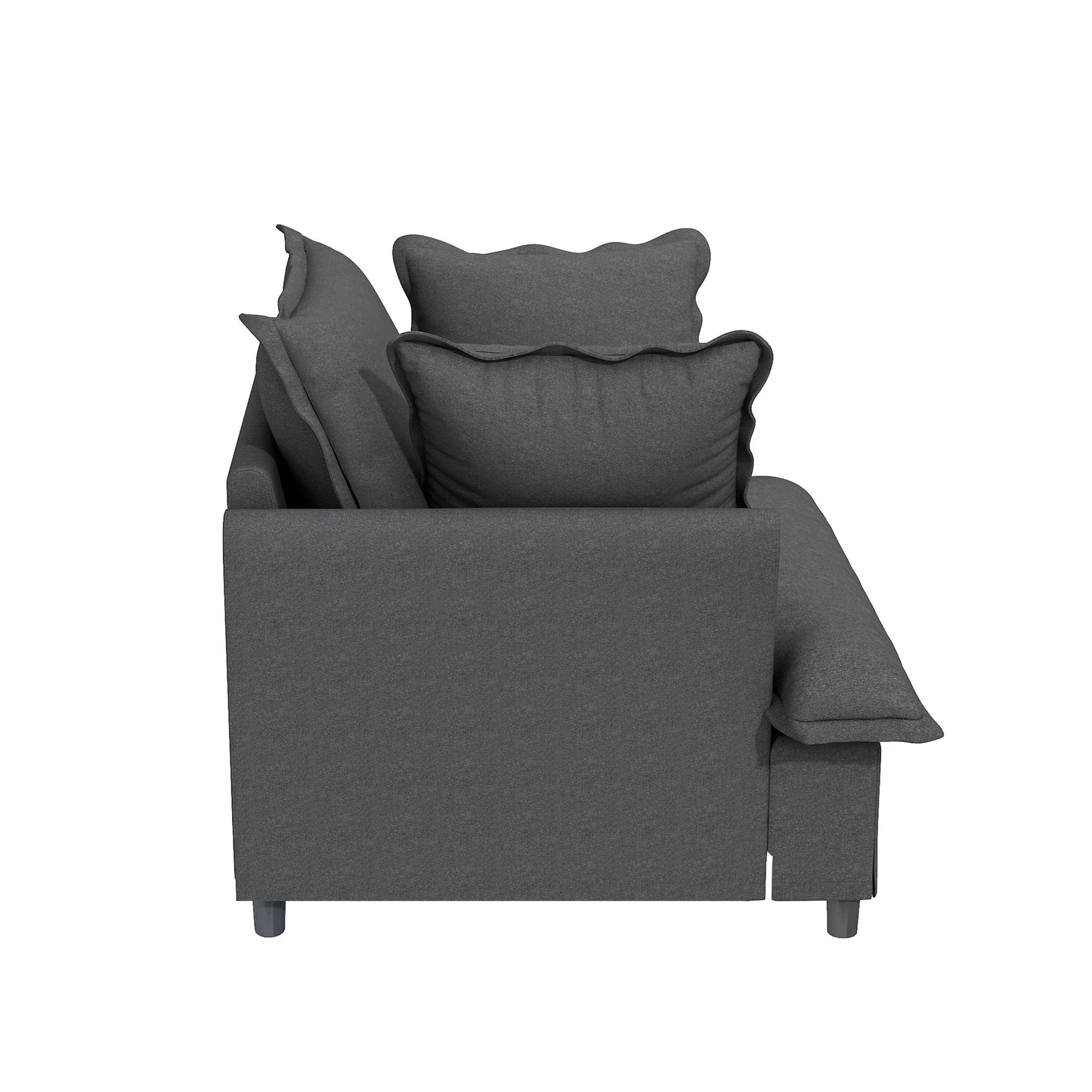 Single Seat Sofa Module For Modular Sectional Sofa,Wide Seat Chenille Armchair With Pillows,Upholstered Single Couch Lounge