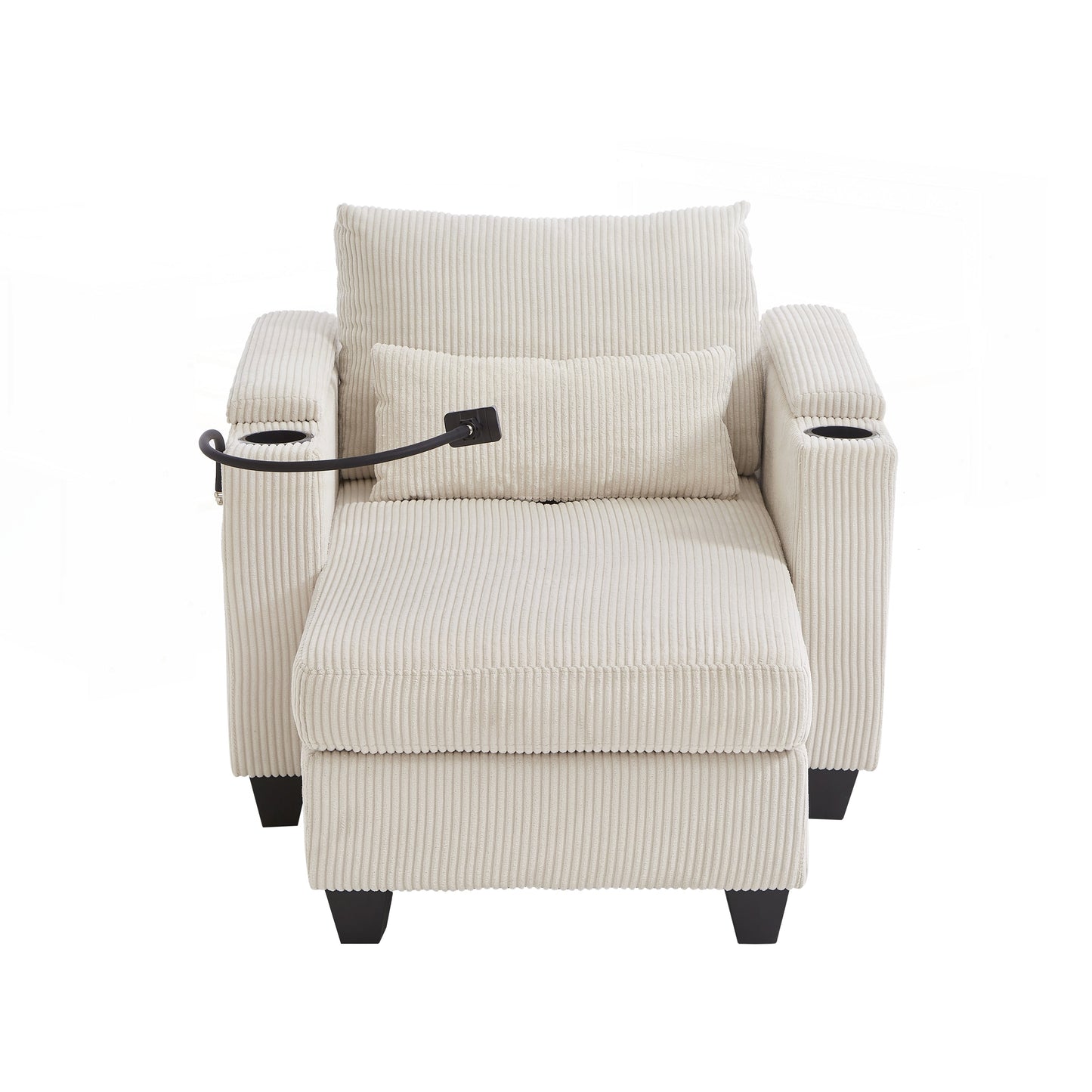 Sofa Chair Sofa Bed Corduroy Sleeper Sofa with USB Ports