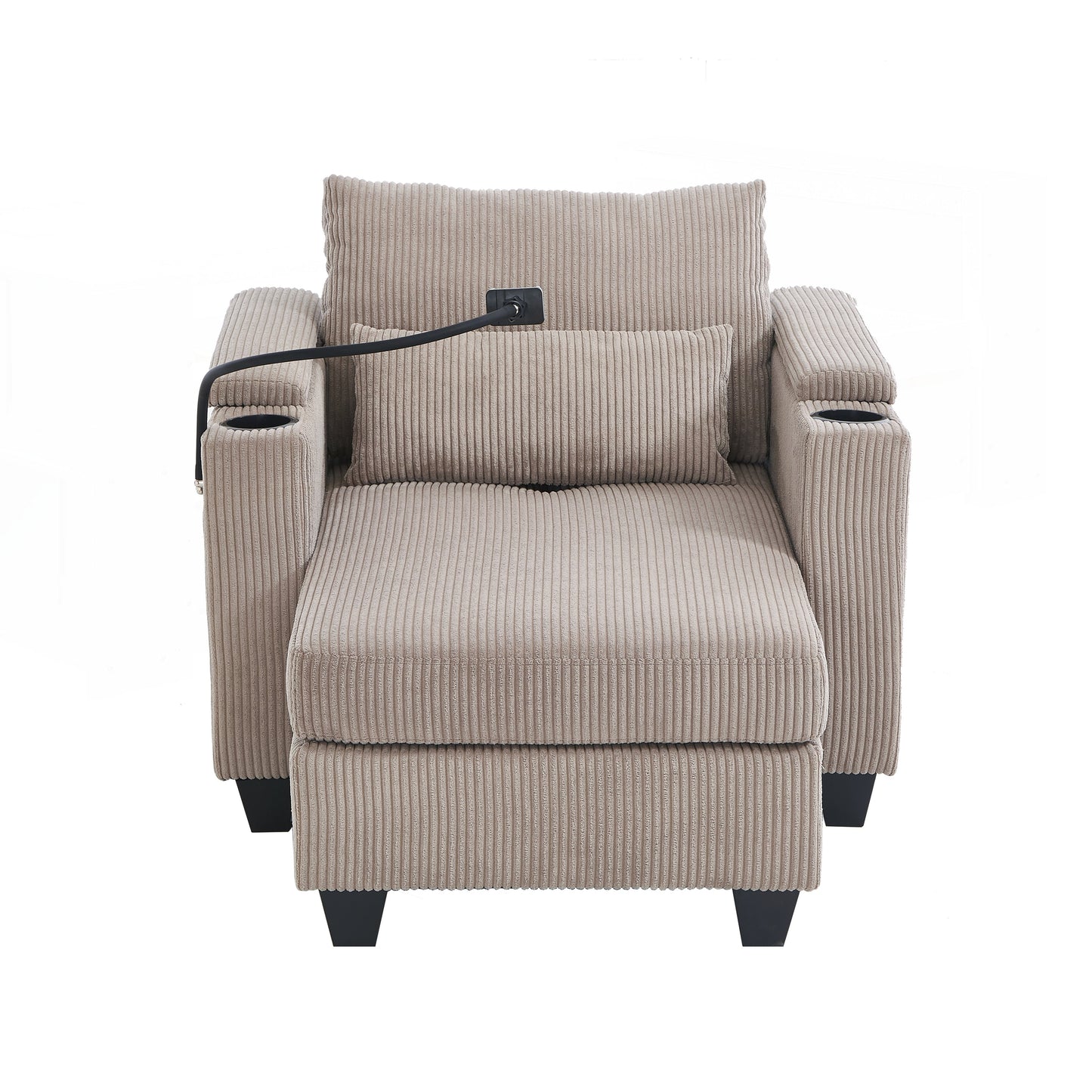 Sofa Chair Sofa Bed Corduroy Sleeper Sofa with USB Ports