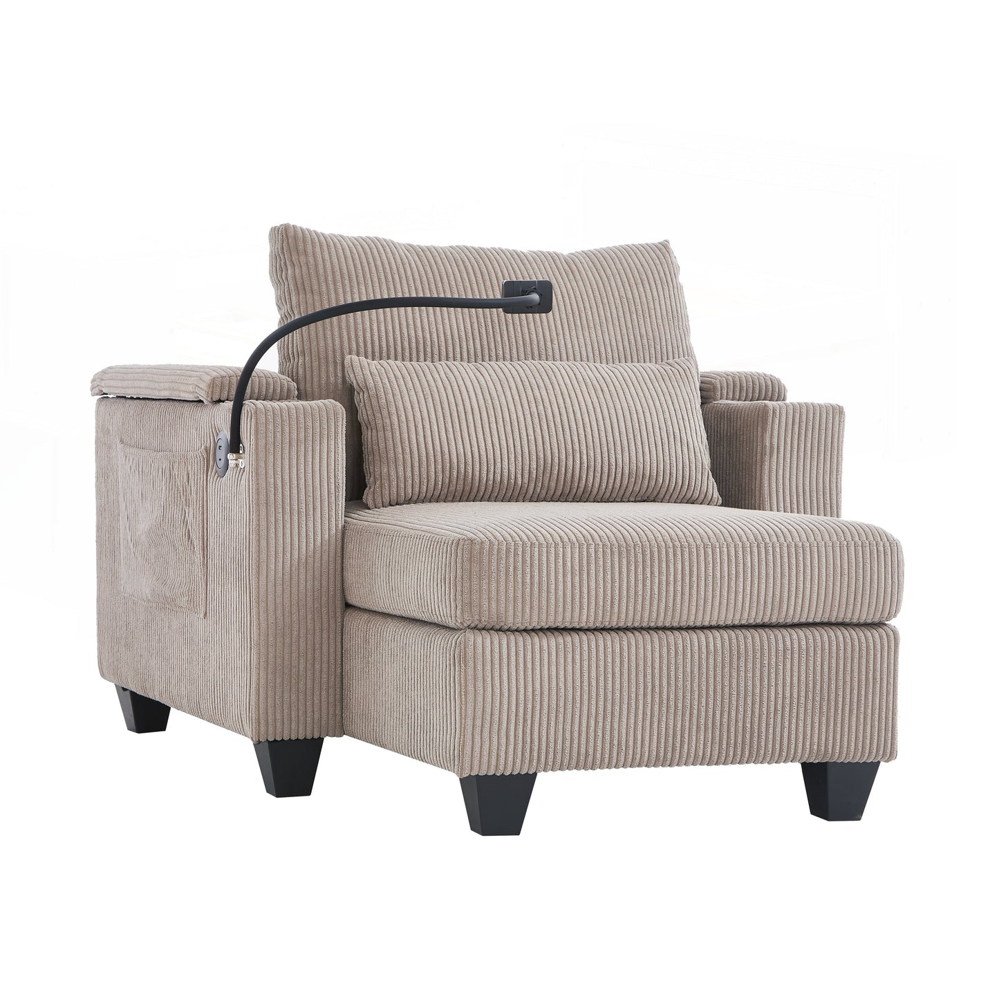Sofa Chair Sofa Bed Corduroy Sleeper Sofa with USB Ports