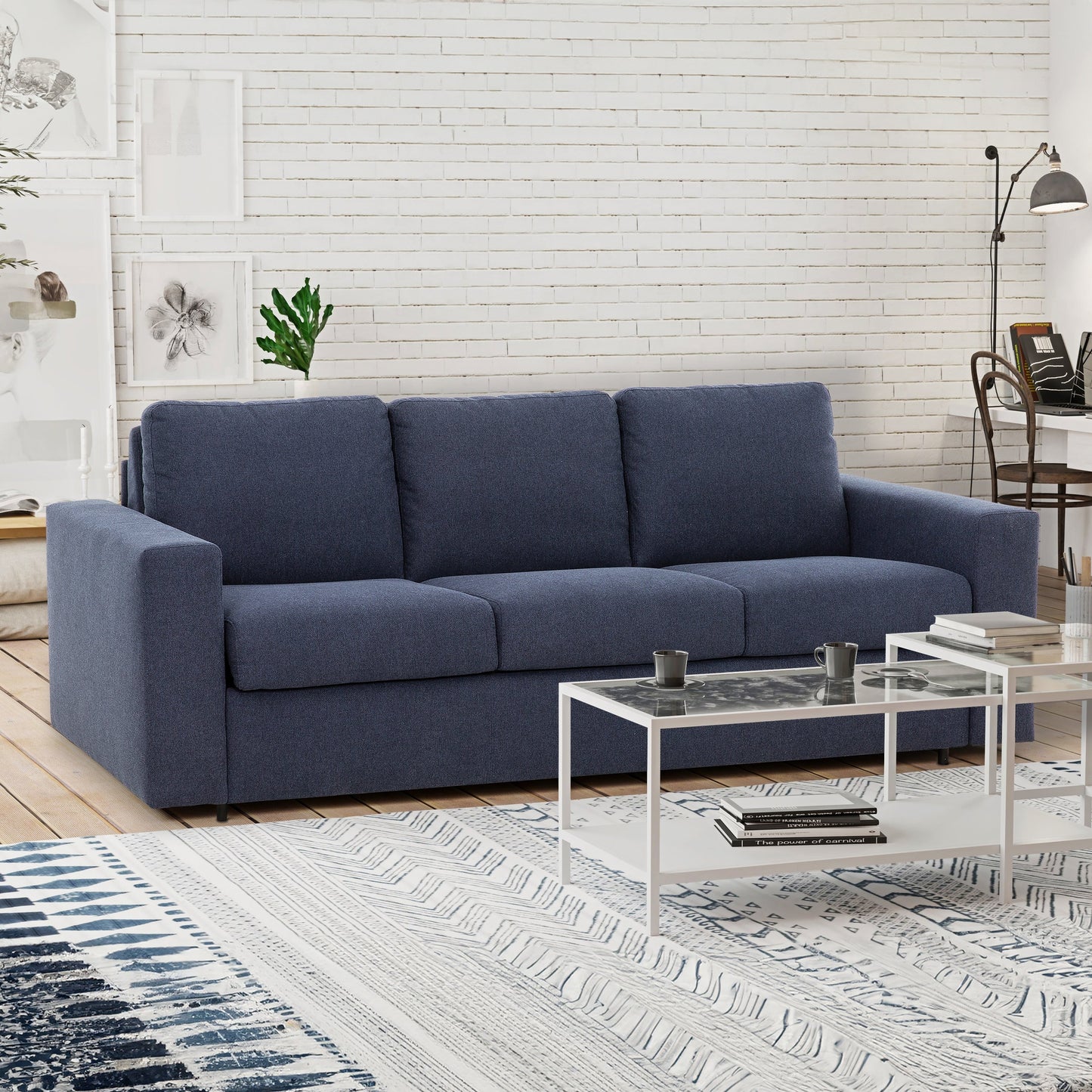 Stearns & Foster® Paolo 82 in. Queen Sleeper Sofa with 5in Memory Foam Mattress