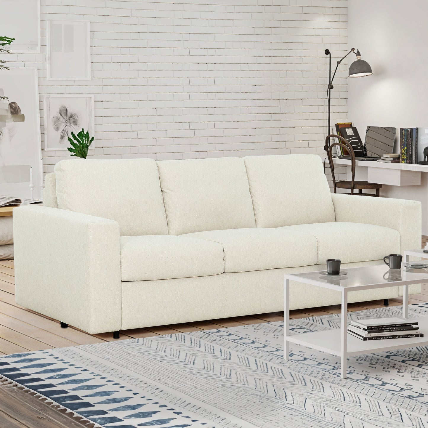 Stearns & Foster® Paolo 82 in. Queen Sleeper Sofa with 5in Memory Foam Mattress