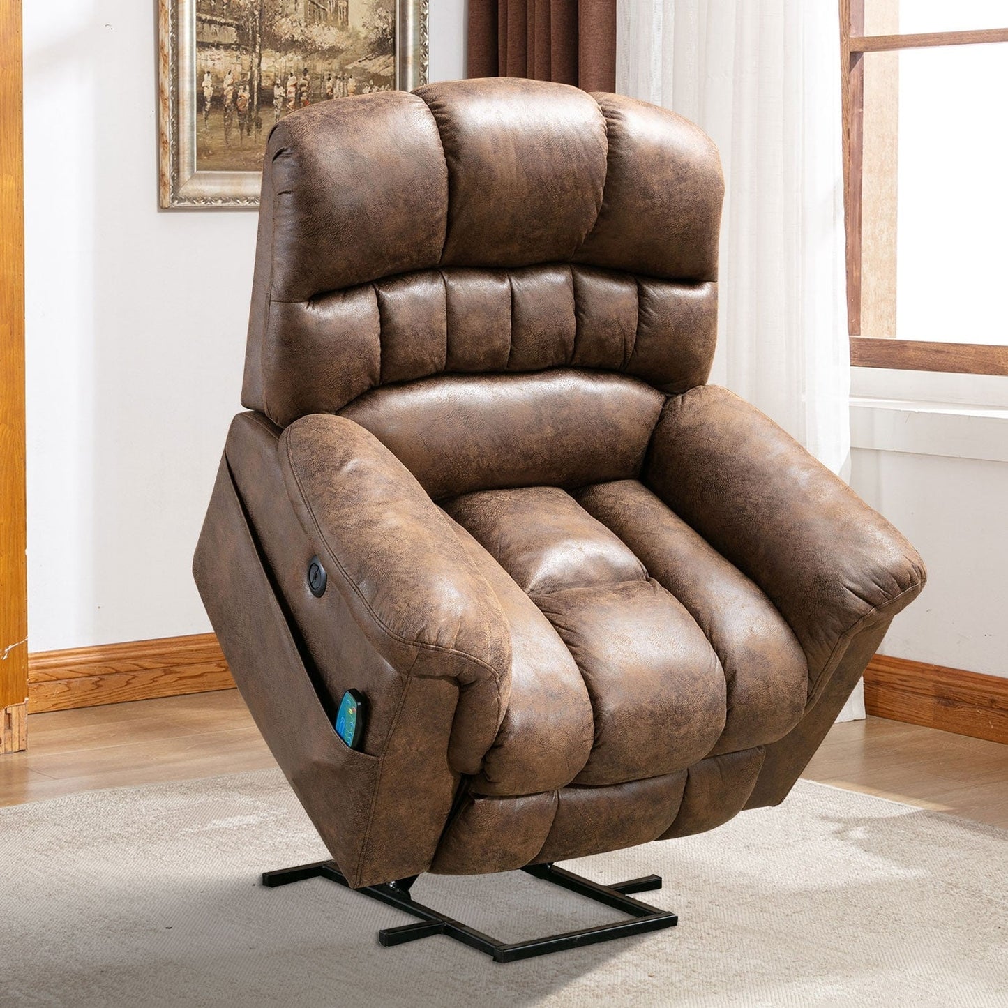 42 Wide Oversize Power Lift Recliner Chair with Massage and Heating