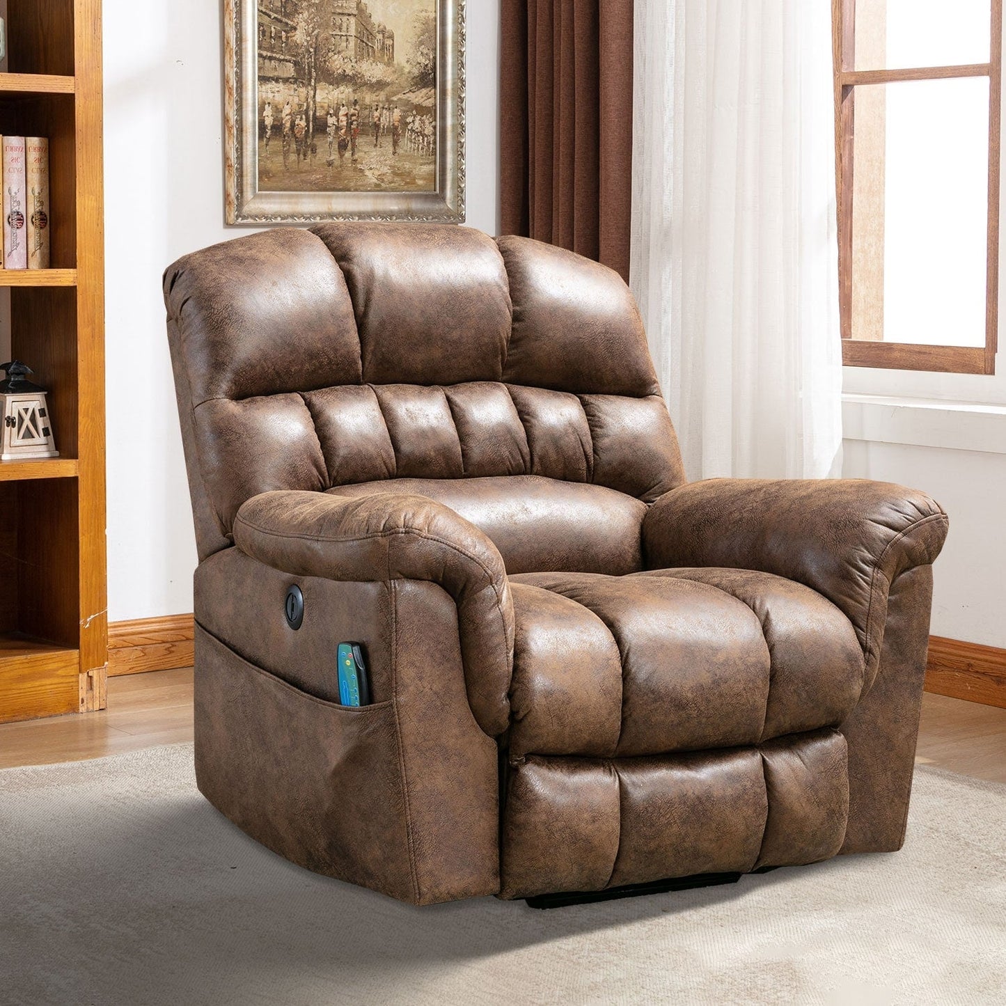 42 Wide Oversize Power Lift Recliner Chair with Massage and Heating