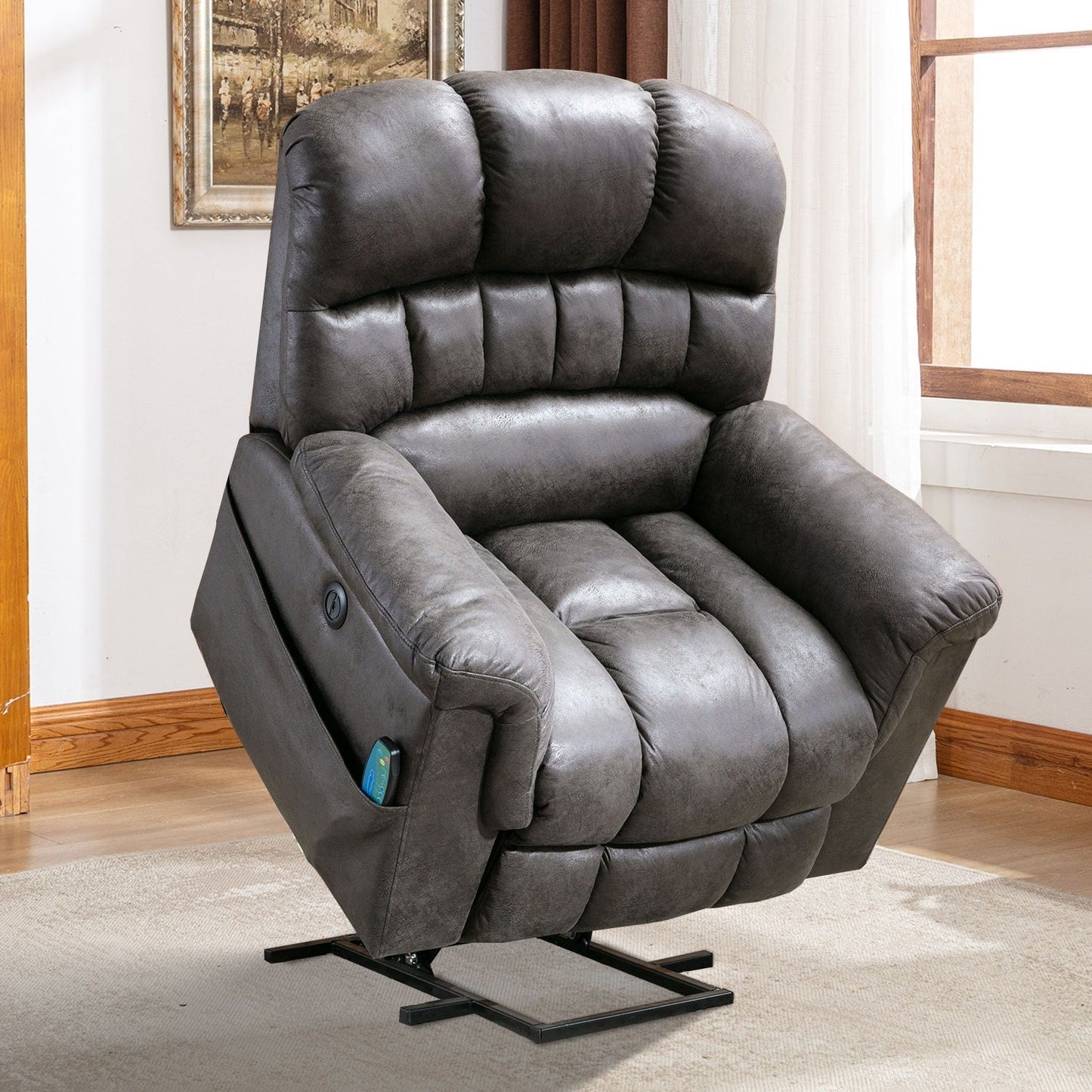 42 Wide Oversize Power Lift Recliner Chair with Massage and Heating