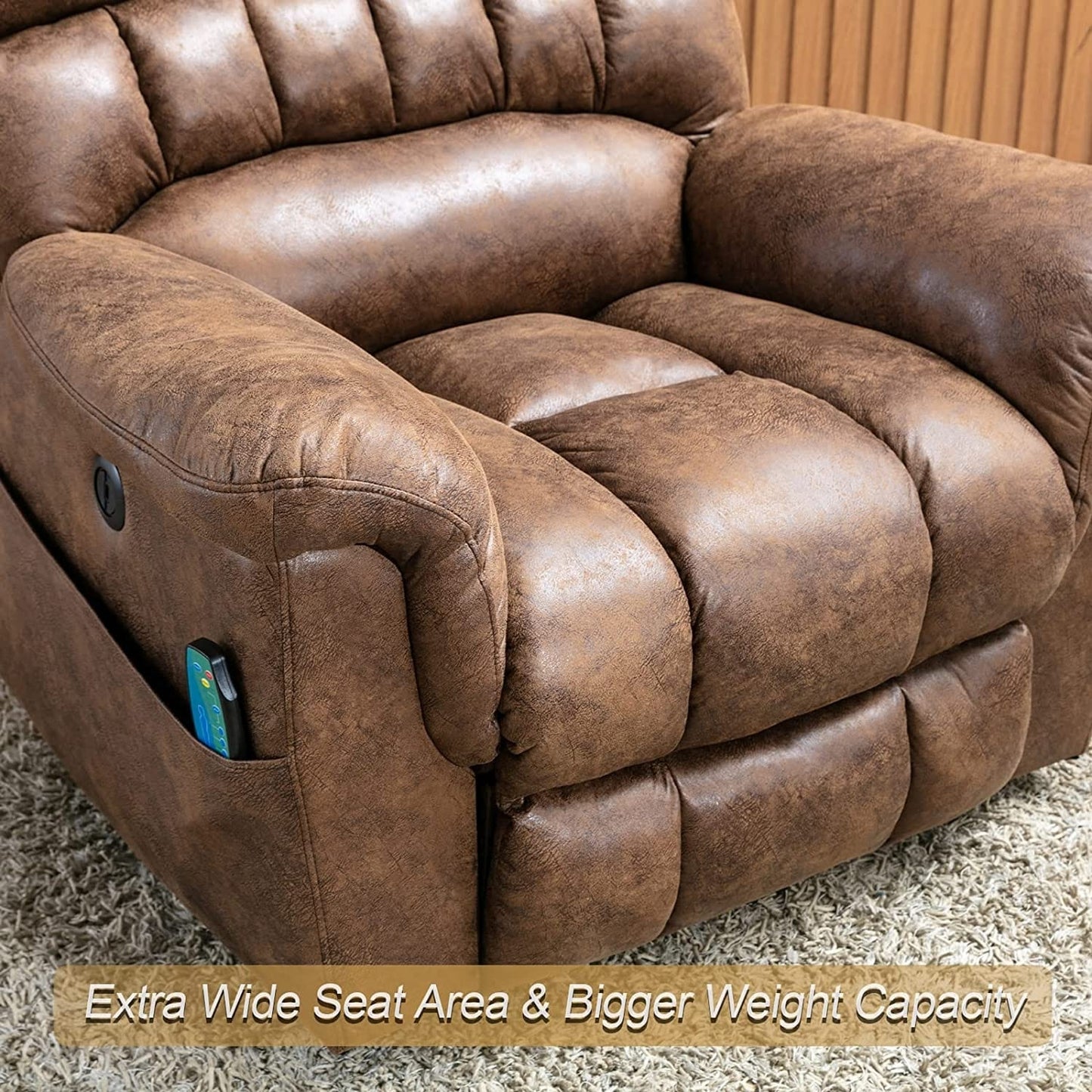 42 Wide Oversize Power Lift Recliner Chair with Massage and Heating