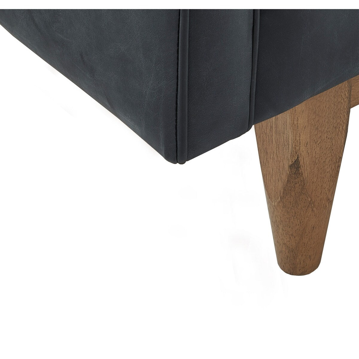 Tullio Black Leather Button Tufted Loveseat by iNSPIRE Q Modern - Sofa