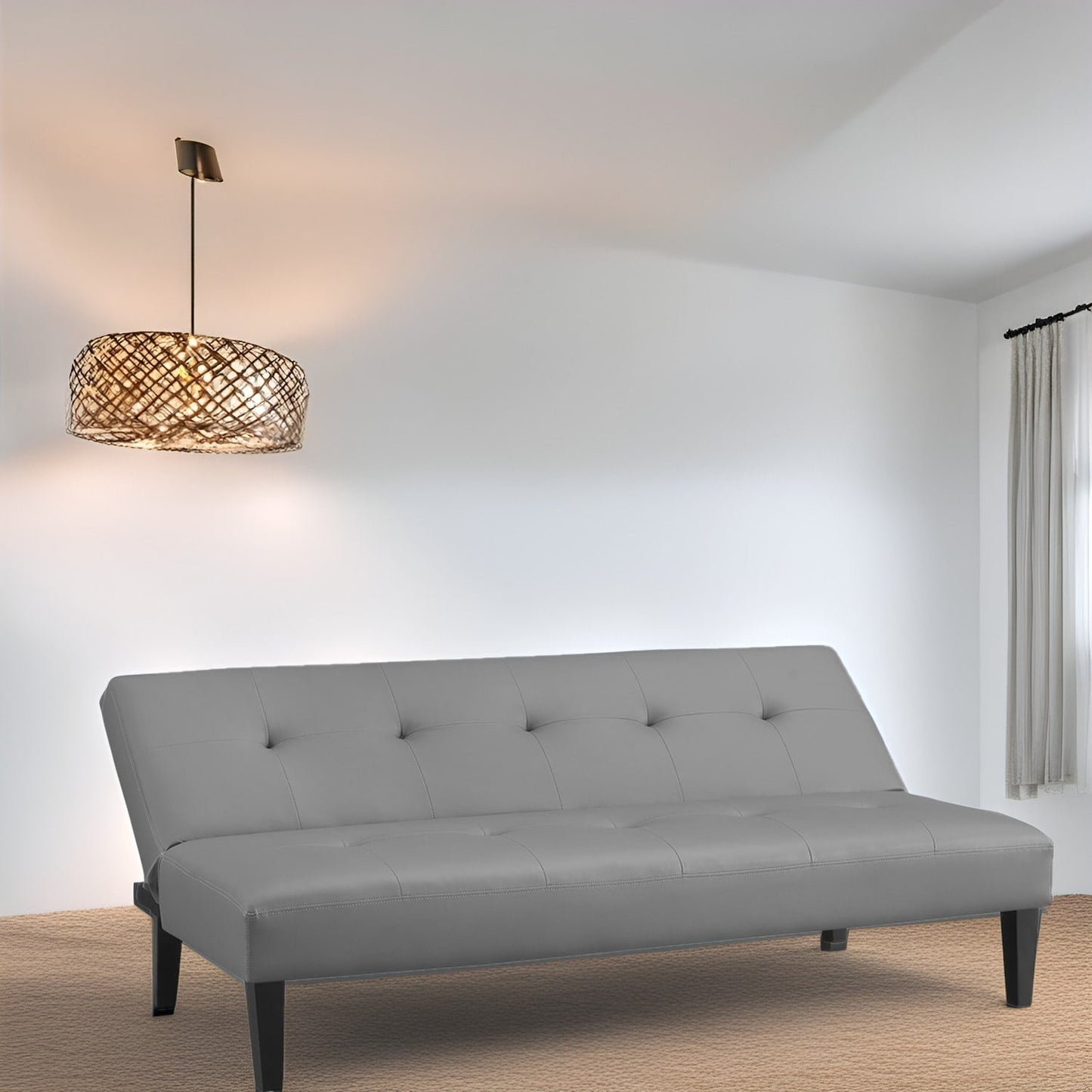 Ultimate Futon Sofa Collection: Futon Sofa with Armrest and Cupholders, Button Tufted Sofa with Wooden Legs
