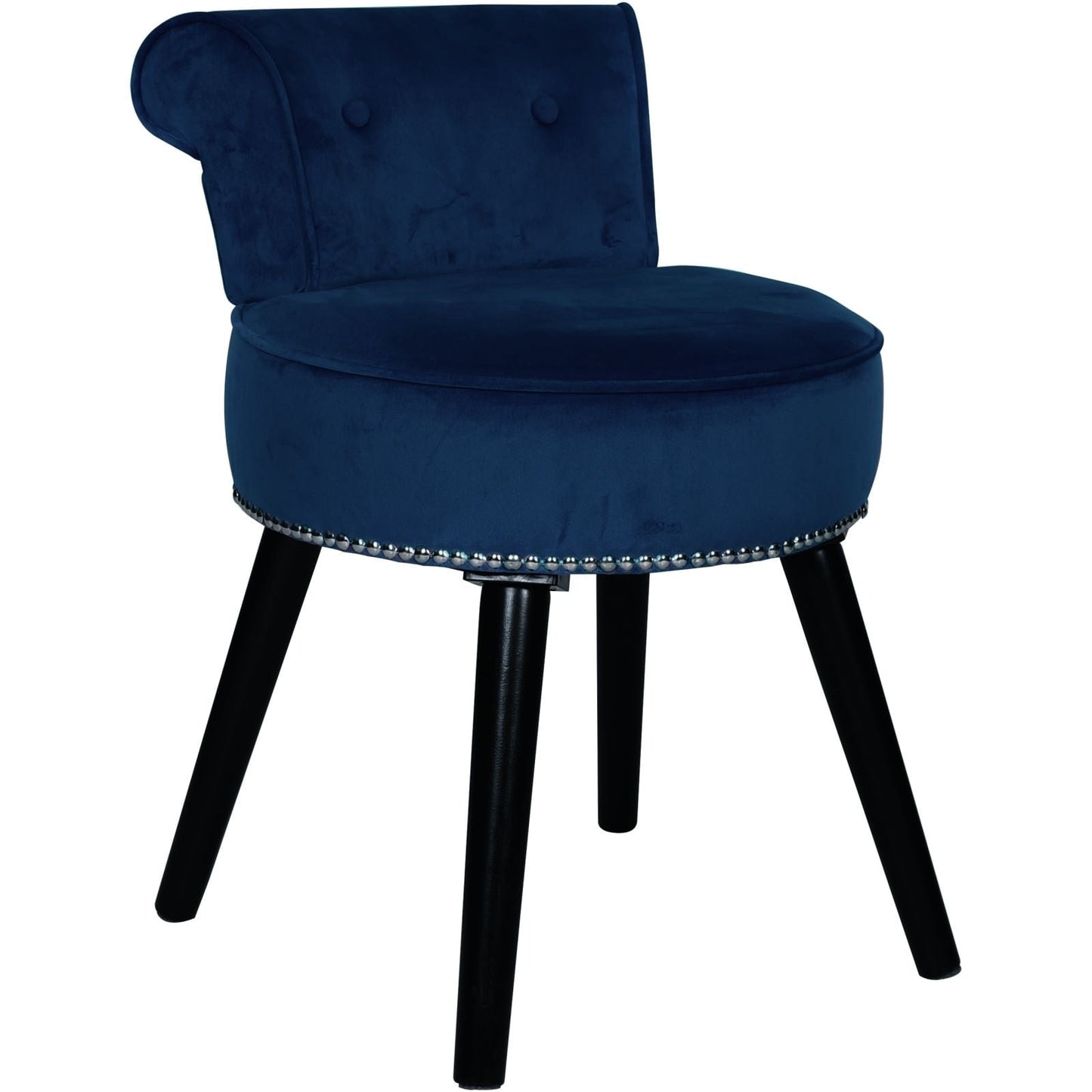 VEIKOUS Makeup Vanity Stool Chair with Low Back and Wood Legs-17.3 x 15.7 x 25.1