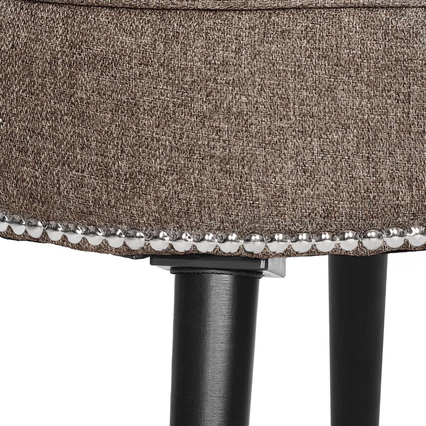 VEIKOUS Makeup Vanity Stool Chair with Low Back and Wood Legs-17.3 x 15.7 x 25.1