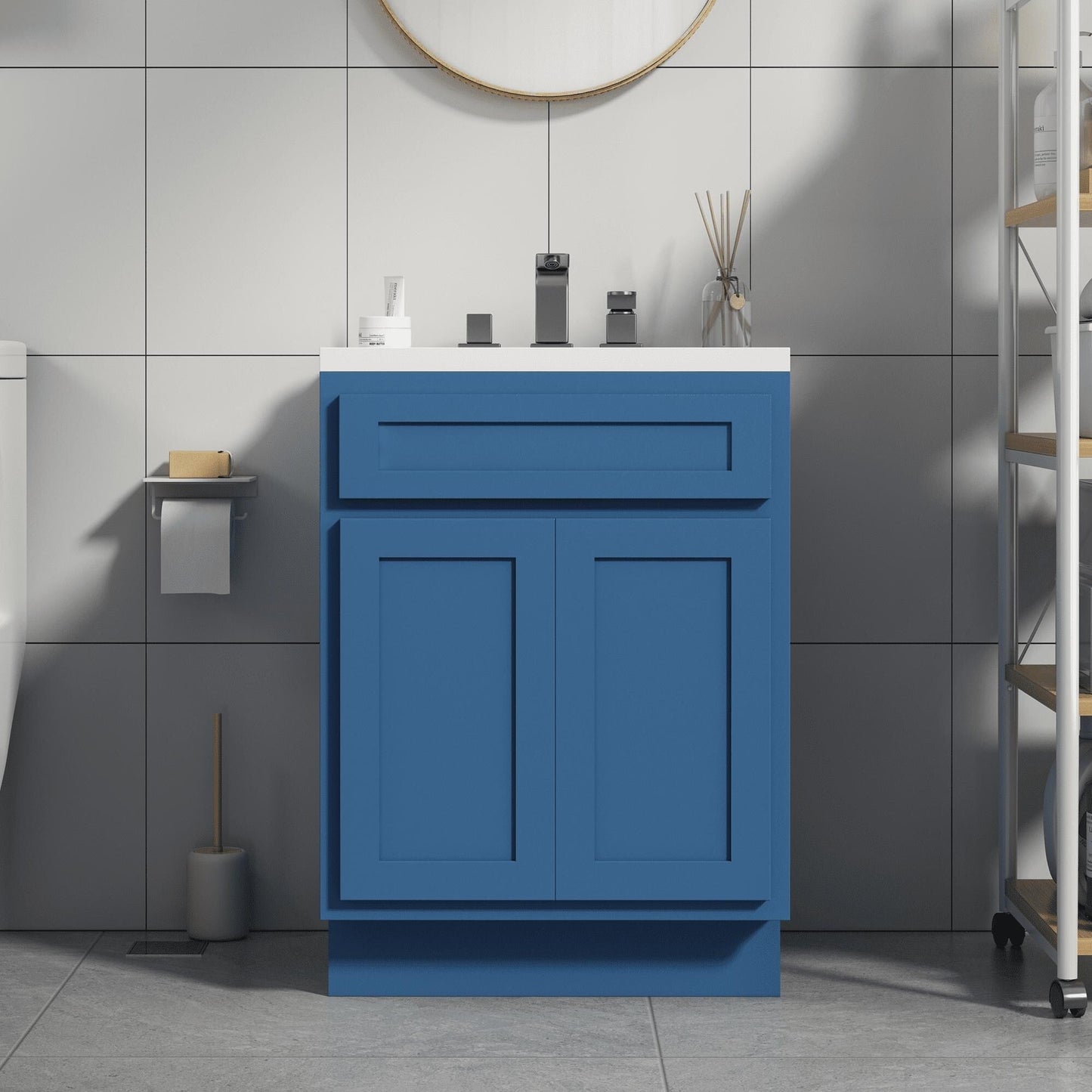 Vanity Art 24-inch Solid Wood Single Sink Bathroom Vanity Cabinet