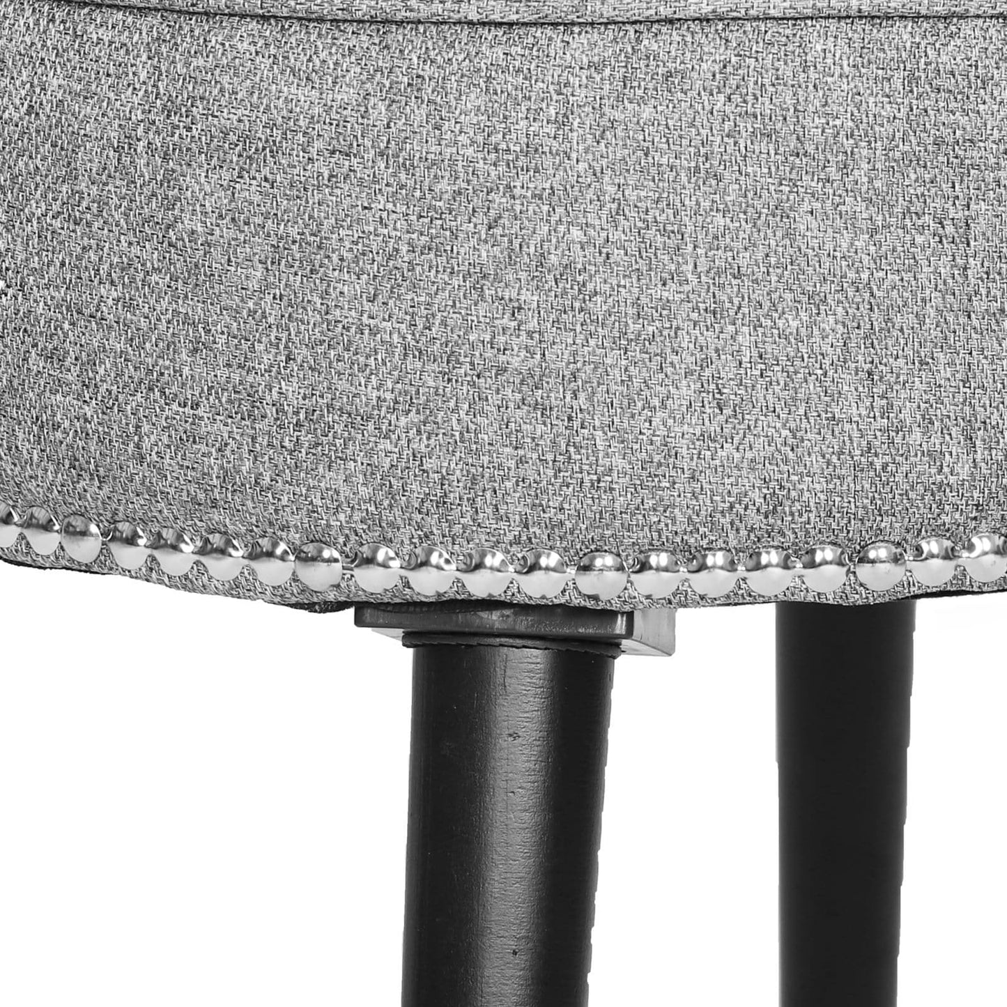 VEIKOUS Makeup Vanity Stool Chair with Low Back and Wood Legs-17.3 x 15.7 x 25.1