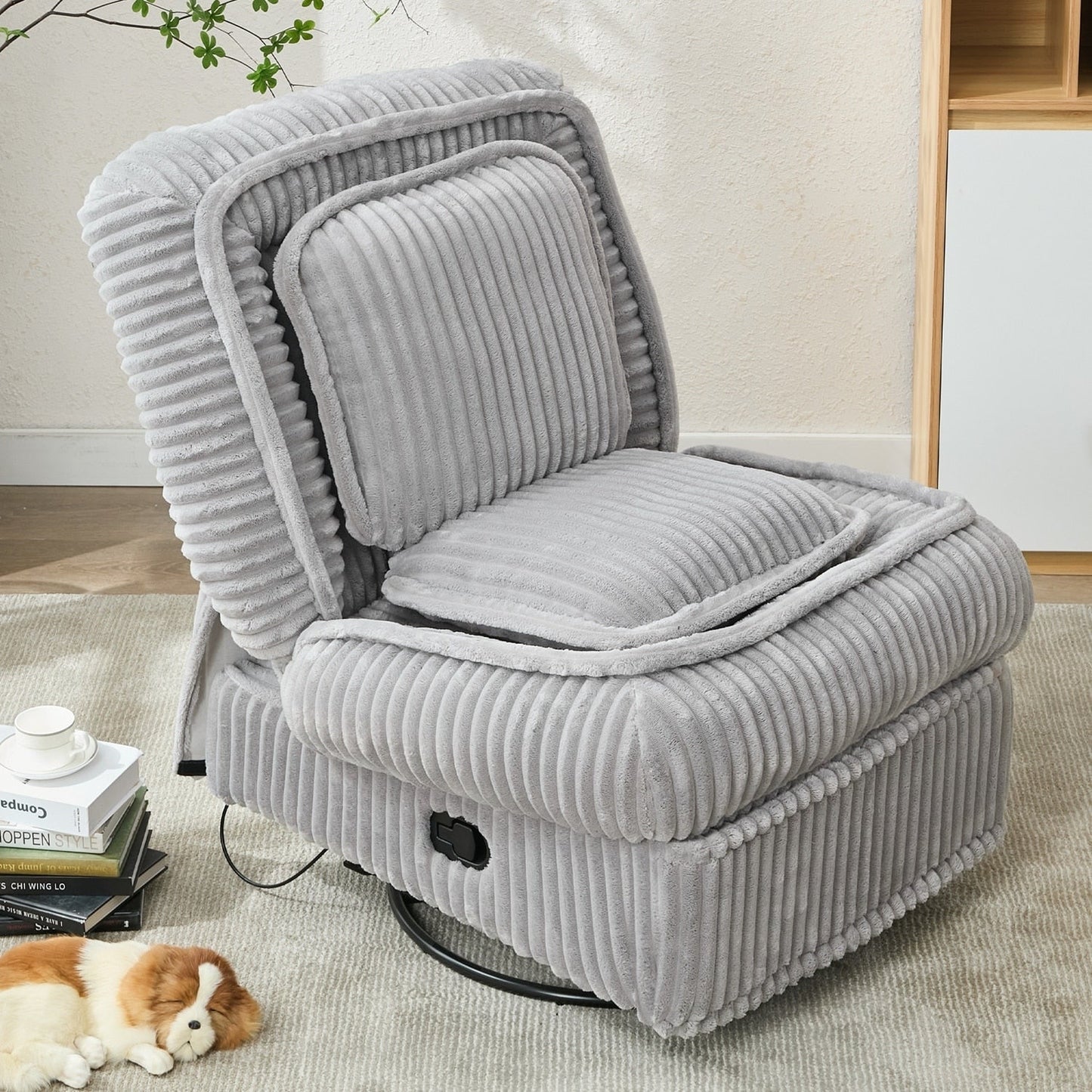 Versatile Corduroy Recliner Sofa for Relaxation and Comfort