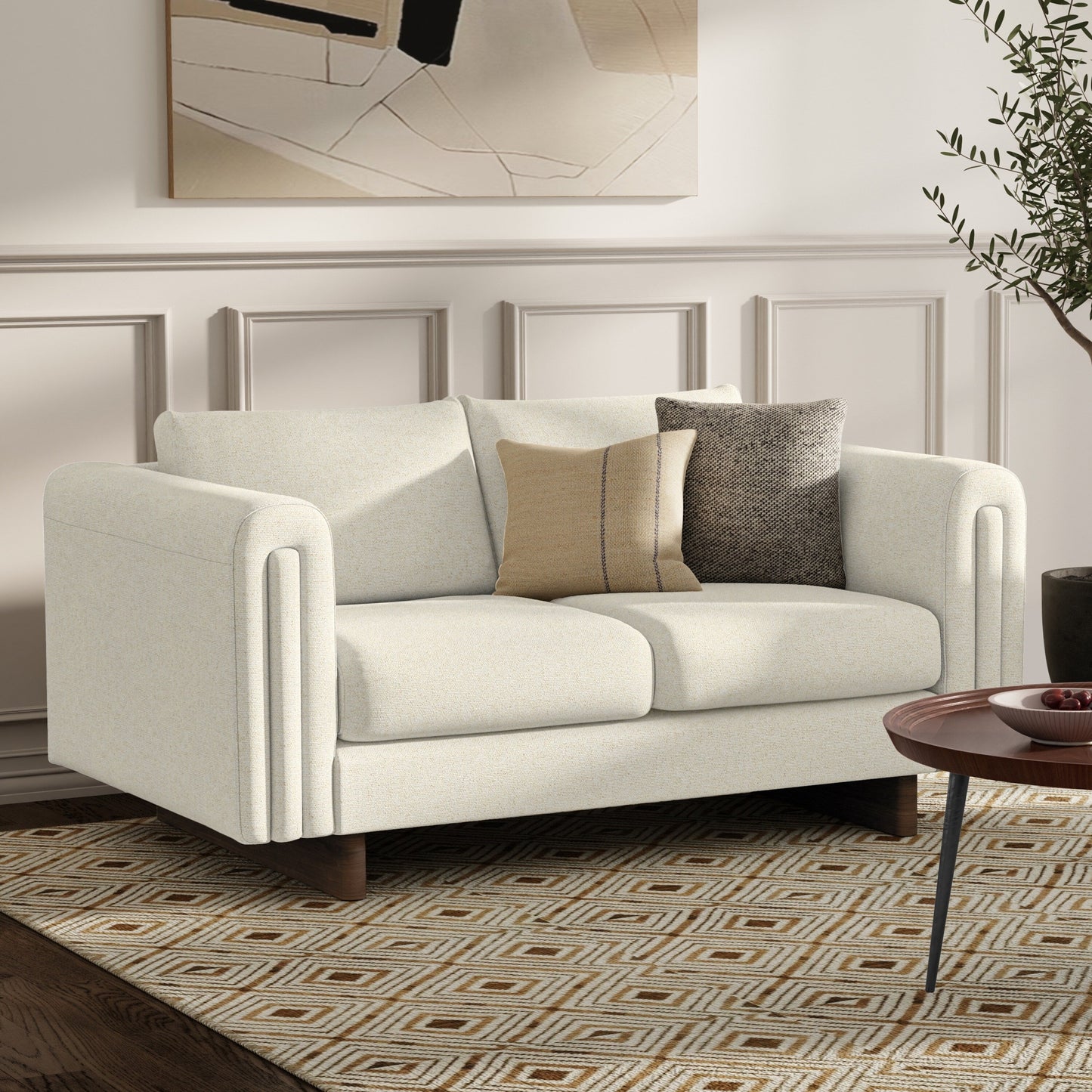 WYNDENHALL Drayton 61 inch Wide Contemporary Loveseat Sofa in Tightly Woven Performance Fabric - Â 61 W x 38 D x 30 H