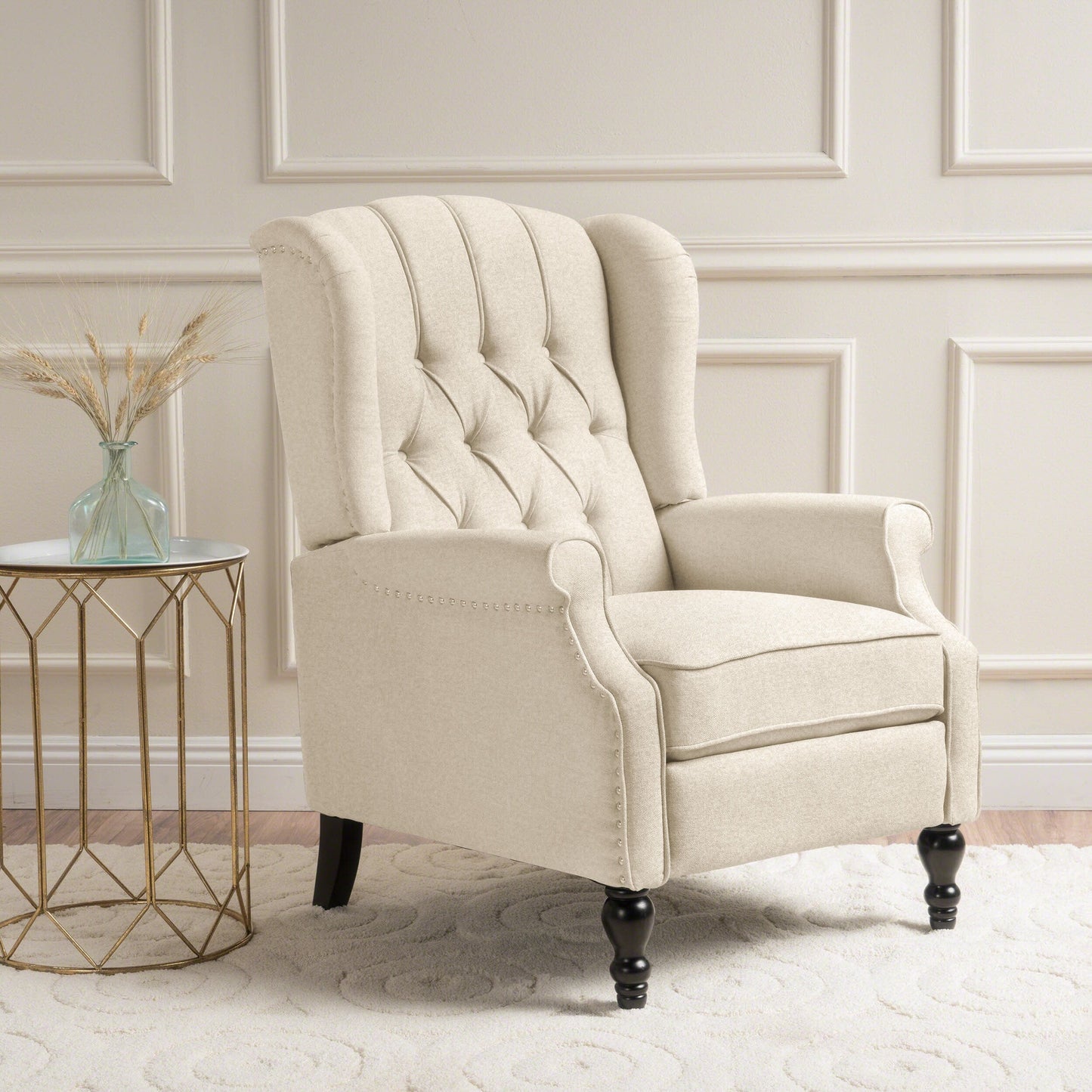 Walter Tufted Fabric Wingback Recliner Club Chair by Christopher Knight Home