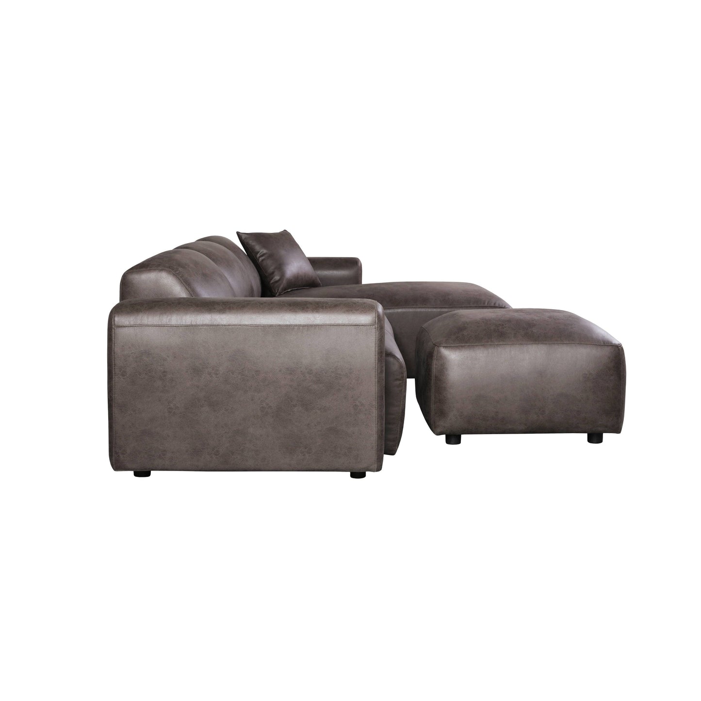 Whisper Upholstered Conversation Set with Modular Chairs, Attachable Arms and Ottoman Living Room Sectional Set