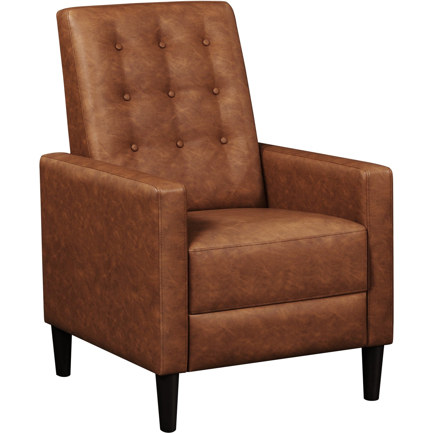 Yaheetech Modern Faux Leather Recliner Adjustable Back Footrest Tufted Upholstered Sofa