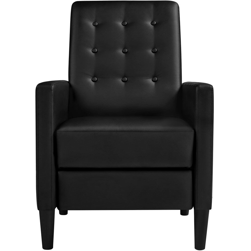 Yaheetech Modern Faux Leather Recliner Adjustable Back Footrest Tufted Upholstered Sofa