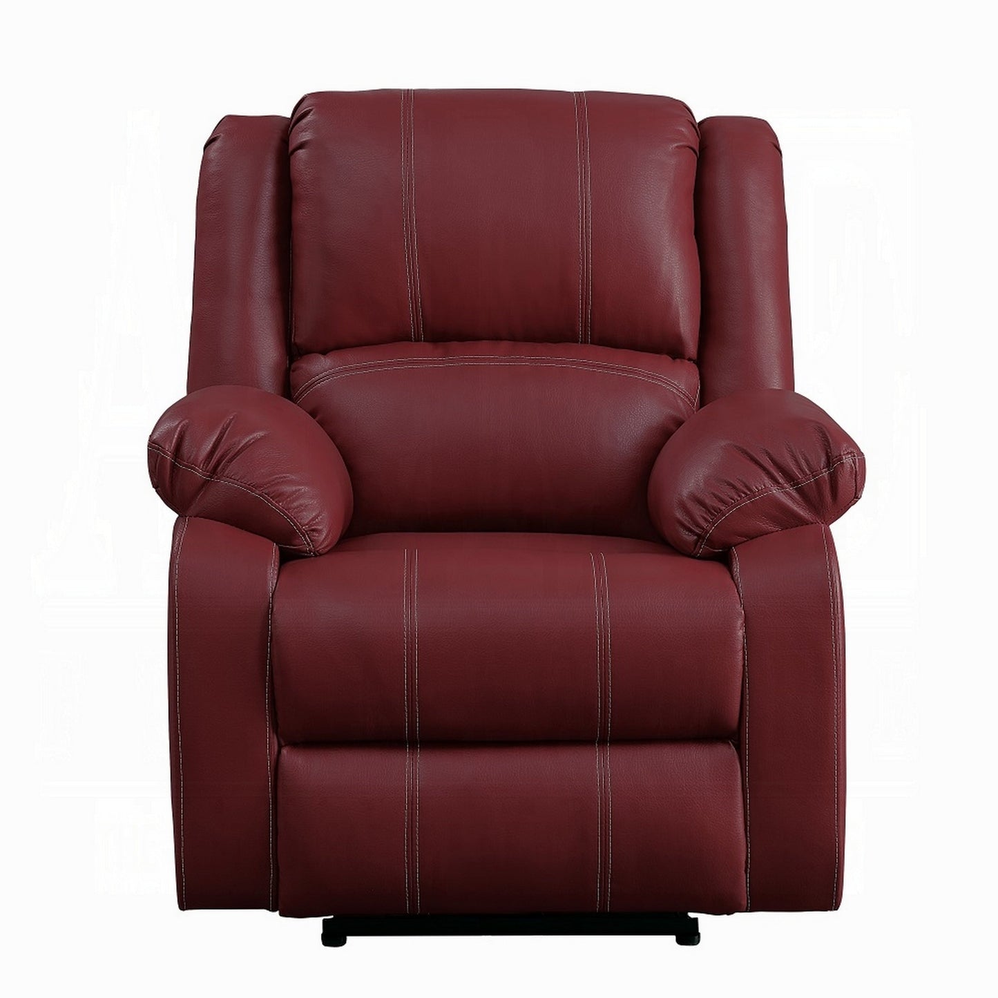 Zuru Motion Manual Rocker Recliner Chair, Plush Dark Red Faux Leather