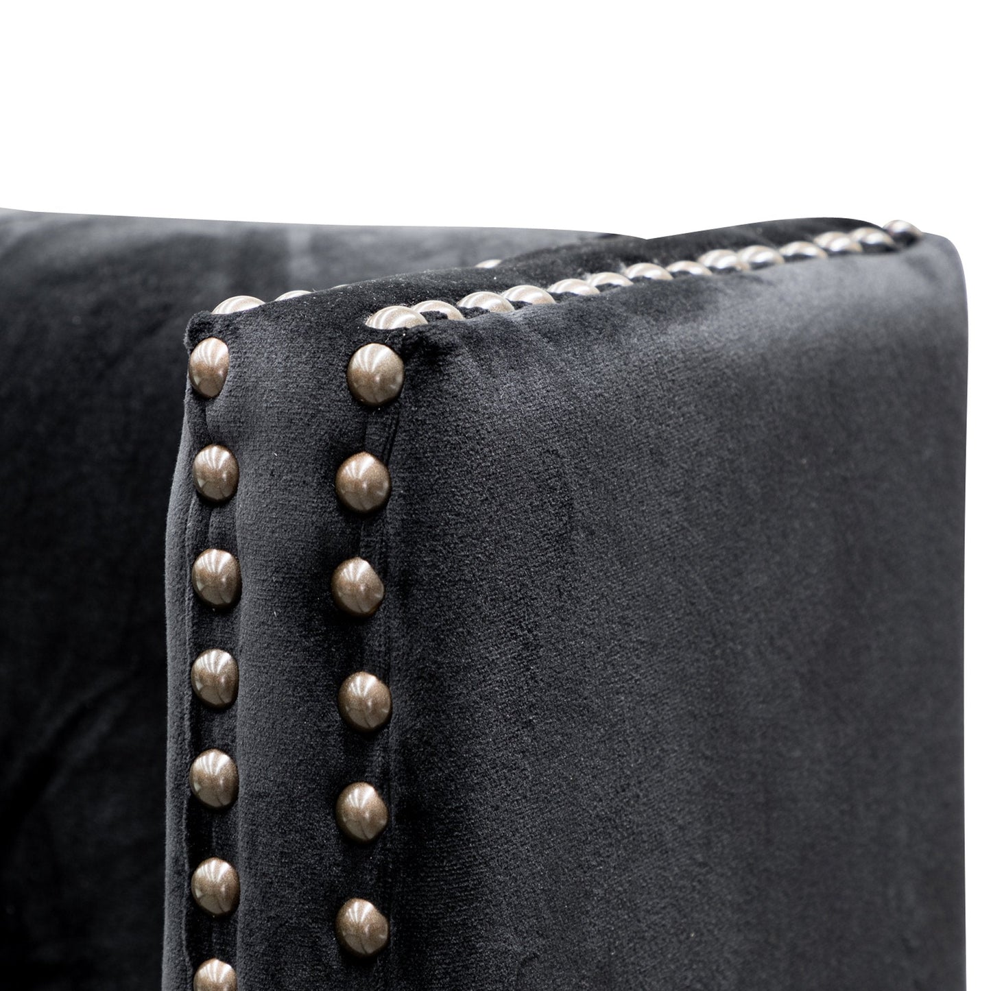 Carolina King Bed Frame - Black Velvet - Last One