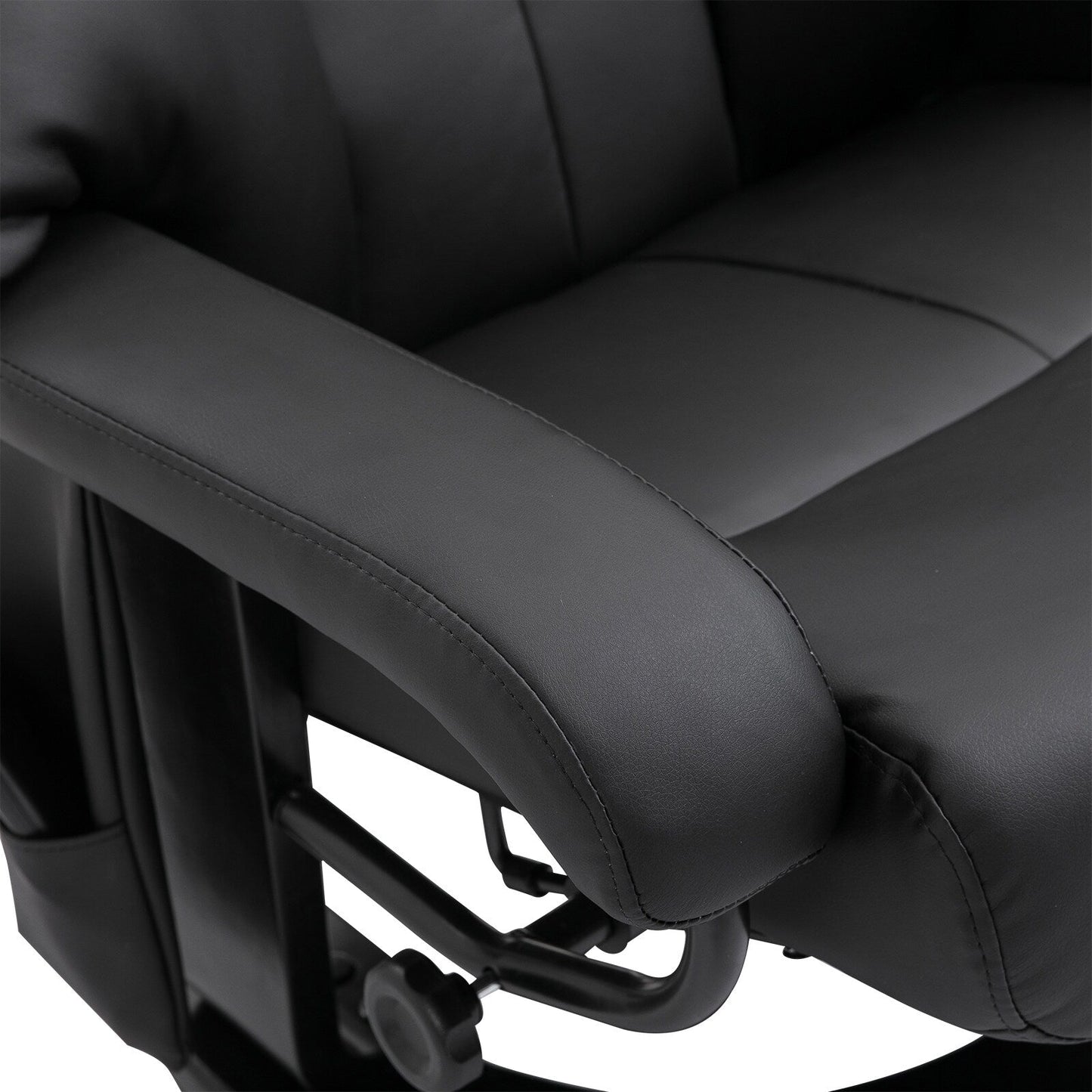 10 Point Vibration Massage Lounge Chair PU Leather Swivel Recliner Chair with Adjustable Backrest, Footrest and Remote