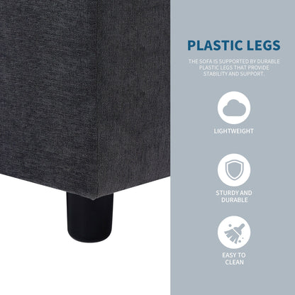 102.4'' L-Shaped Polyester Sectional Sofa with Reversible Footstool and Durable Legs