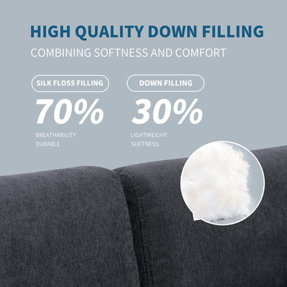 102.4'' L-Shaped Polyester Sectional Sofa with Reversible Footstool and Durable Legs