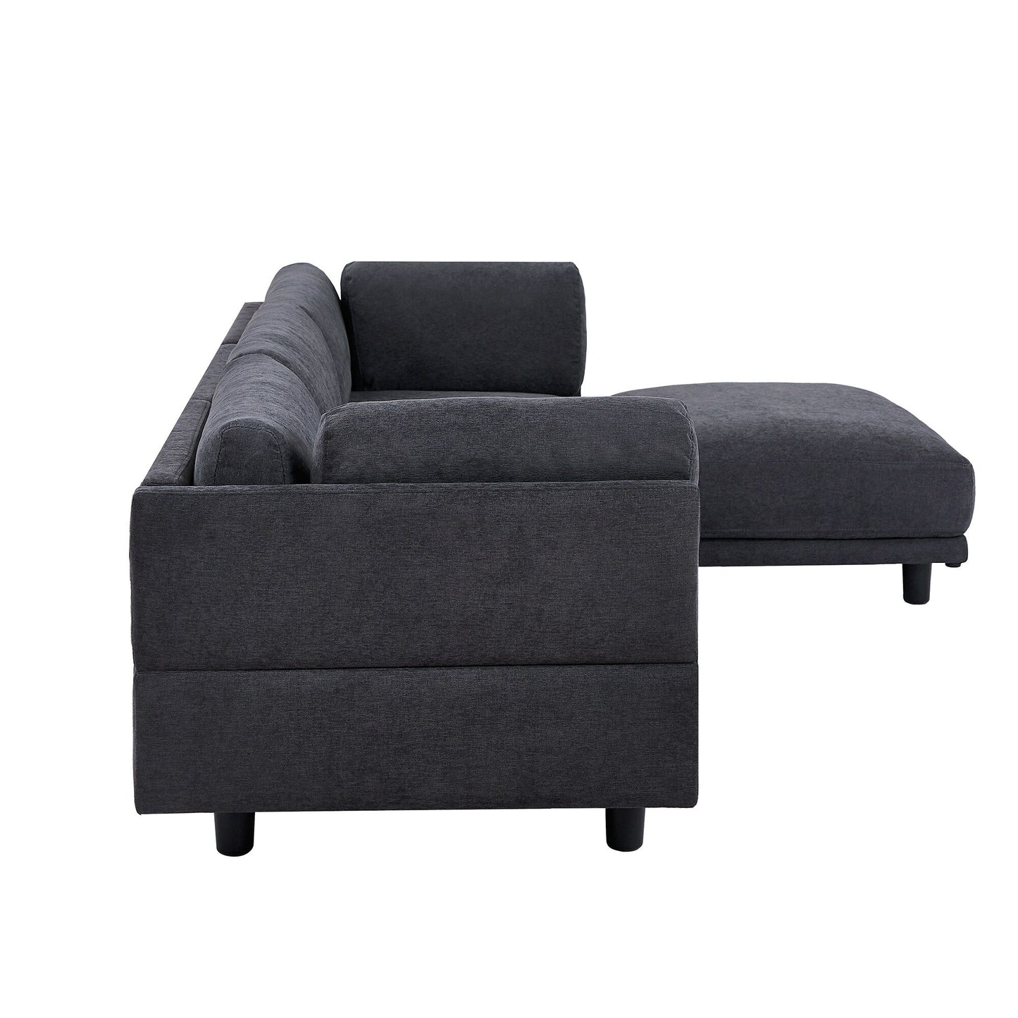 102.4'' L-Shaped Polyester Sectional Sofa with Reversible Footstool and Durable Legs