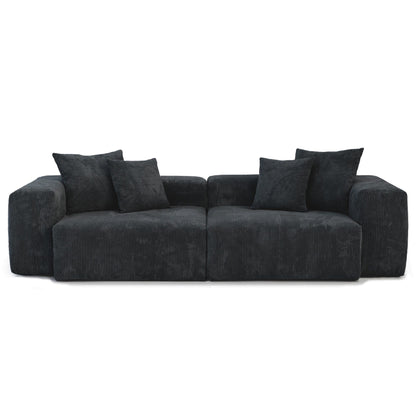 102'' Corduroy Loveseat Sofa Large Modular Cloud Couch
