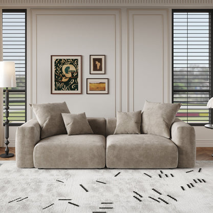 102'' Corduroy Loveseat Sofa Large Modular Cloud Couch