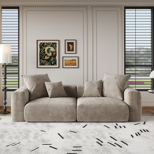 102'' Corduroy Loveseat Sofa Large Modular Cloud Couch