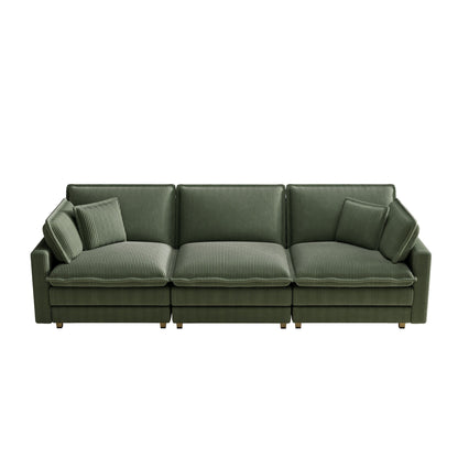 103 Corduroy Modern Classic 4-Seater Sofa - Deep Seat,With 4 Pillow For Living Room