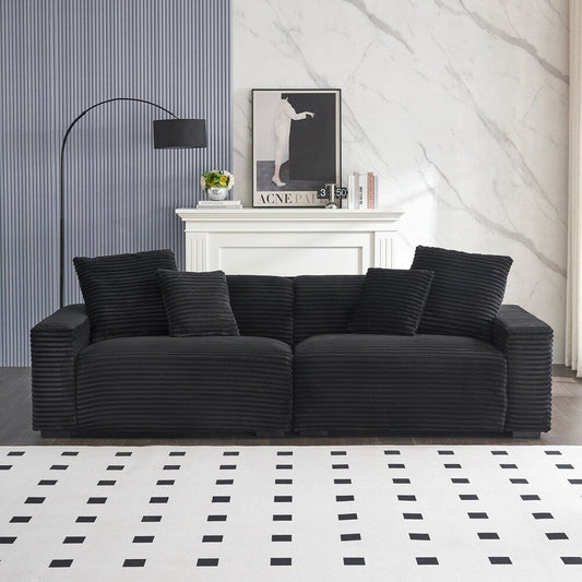 104.72-inch 4-seat large sofa with 4 throw pillows