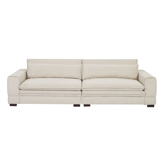 104.72 Mid-Century Modern Fabric Sofa with Solid Wood Legs