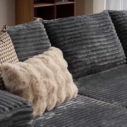 104 L-Shape Cloud Sectional Sofa - Modular Deep Seat Couch for Living Room & Bedroom, No Assembly