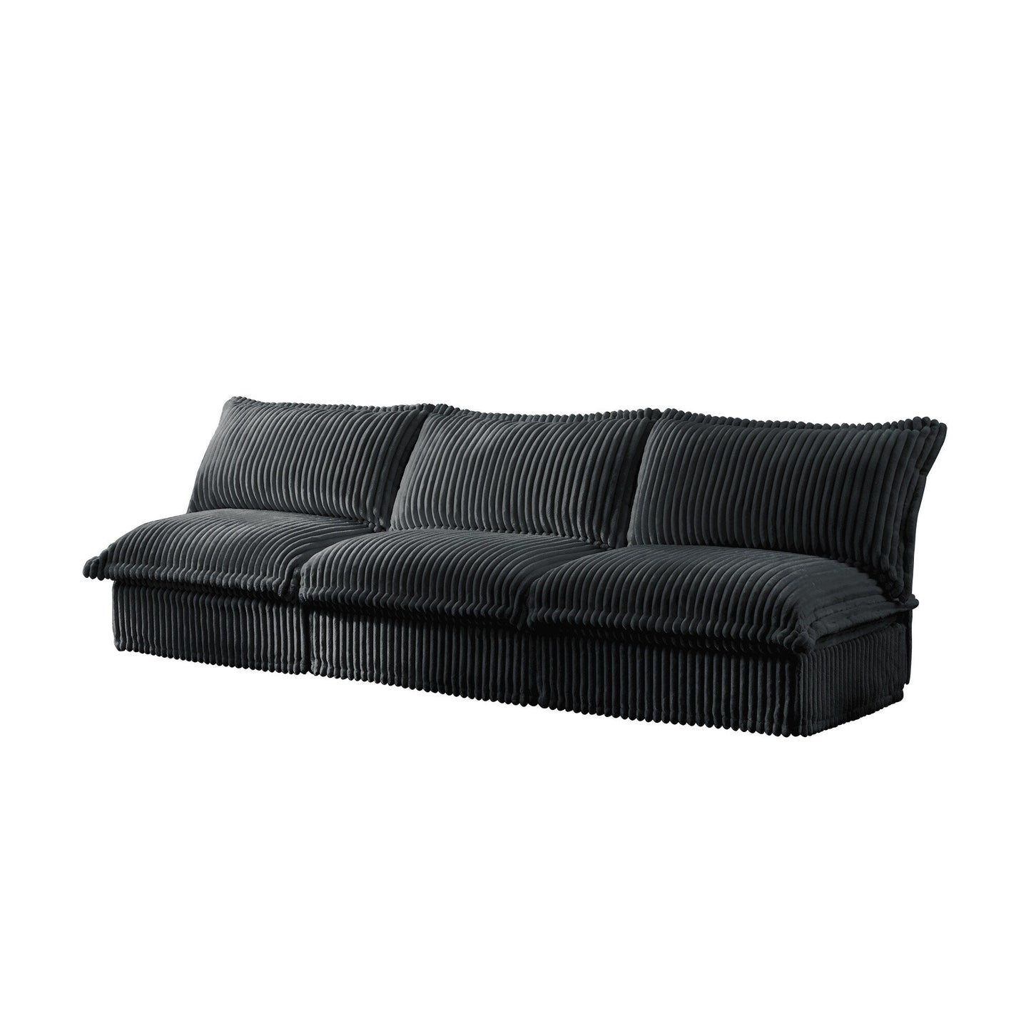 109.8 Corduroy Armless 3-Seater Sofa for living room and bedroom