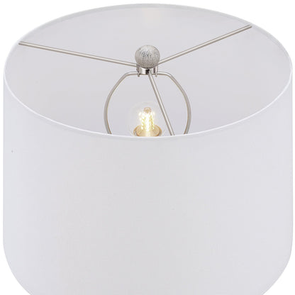 24.5-inch Washed Beige/Gold Farmhouse Table Lamp with White Linen Shade (Set of 2) - 24.5 H