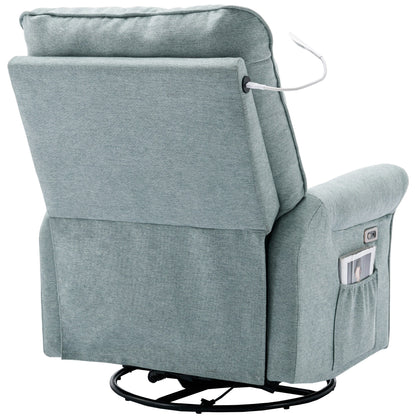 270° Swivel Recliner with USB Ports, Touch Lamp, Side Pocket Storage, and Rocking Base