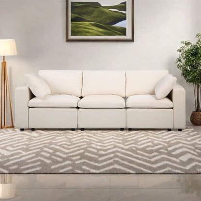 3-Piece Chenille Modular Sectional Sofa Set with Armless and Corner Chairs