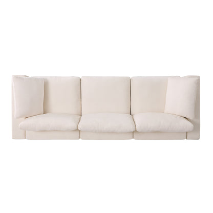 3-Piece Chenille Modular Sectional Sofa Set with Armless and Corner Chairs